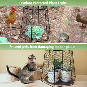 Budiwati ground plug system secures cages to soil for stable protection.