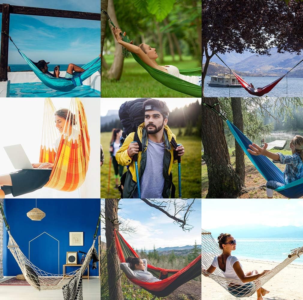 Budobeg hammock straps in camping use for easy setup