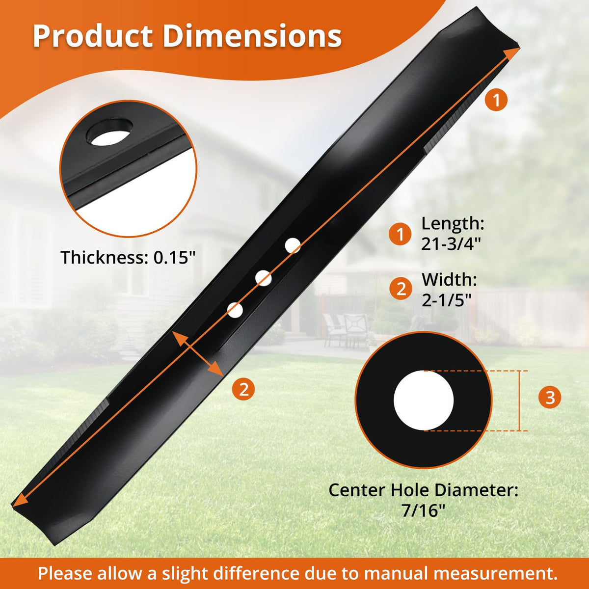 budrash 108-9764-03 medium-lift blade closeup, precise cutting design for even lawn height.