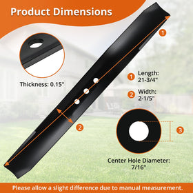 budrash 108-9764-03 medium-lift blade closeup, precise cutting design for even lawn height.