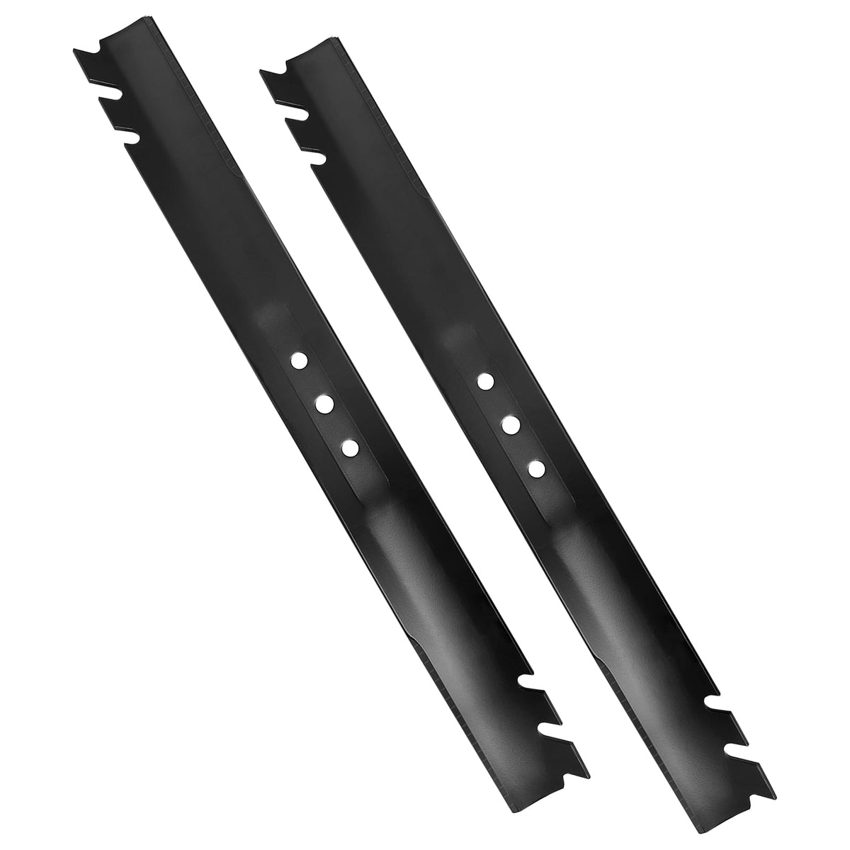 Budrash 131-4547-03 mulching blade for Toro 22-inch Recycler close-up showing serrated edges for fine clippings