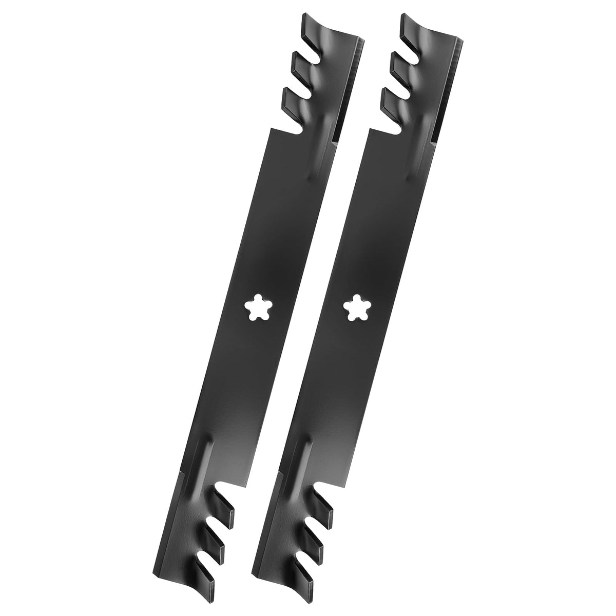 Budrash 138971 mower blades on a 42-inch deck produce finer clippings.