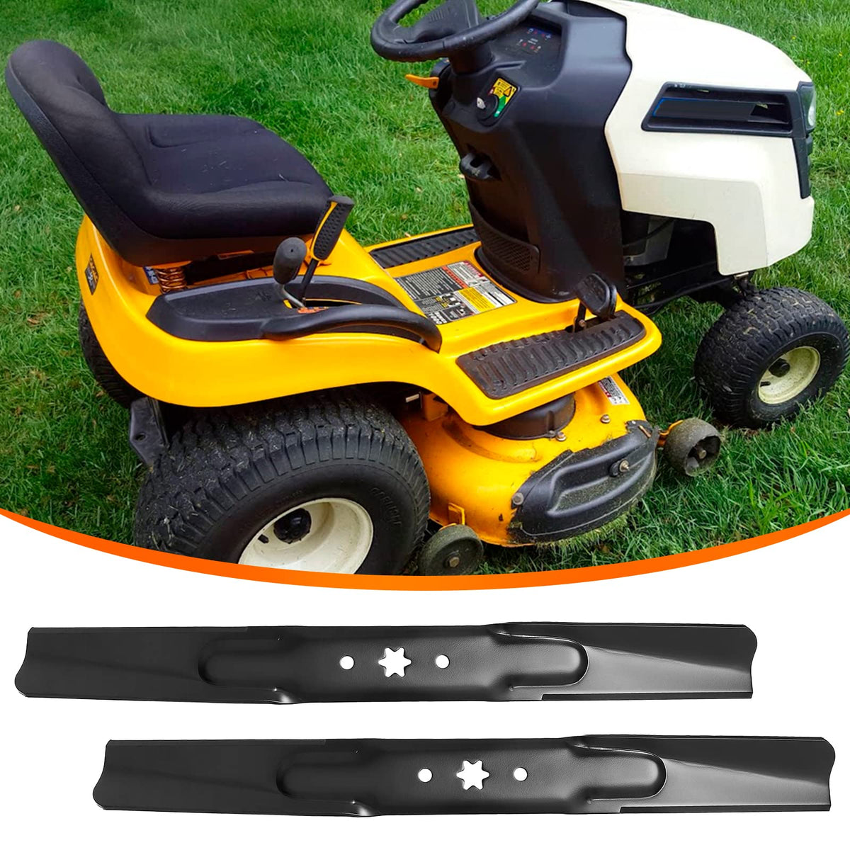 Budrash 2-1/2 inch width closeup highlights adequate cutting width for efficient mowing.