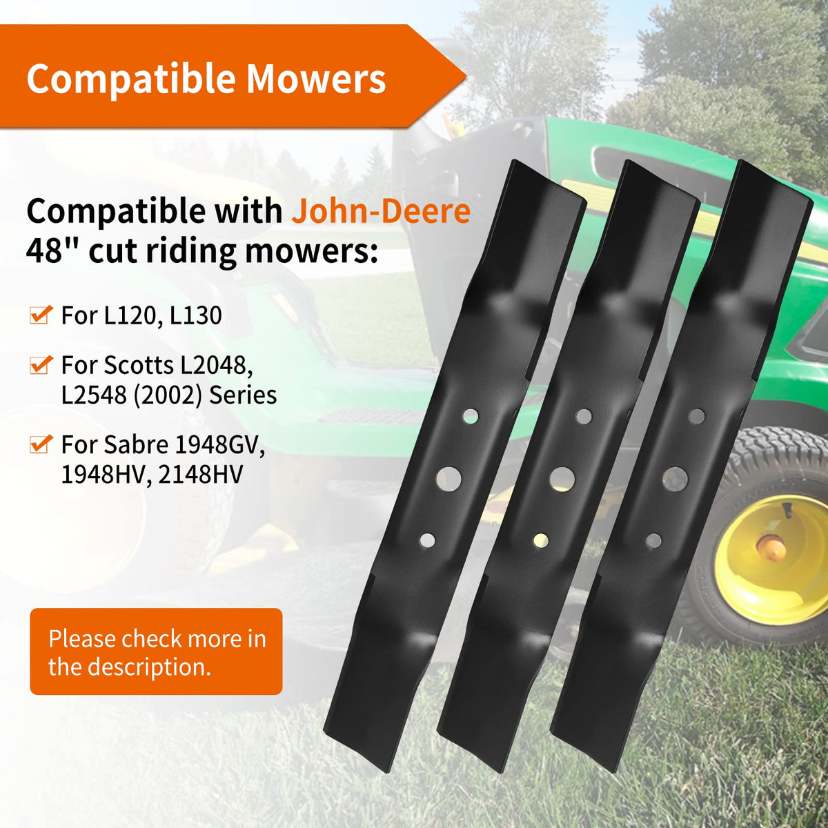 Budrash blades fit L120 and L130 models for versatile lawn care.