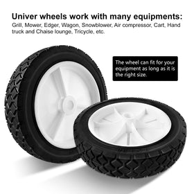 Budrash 7-inch wheel with 1/2 inch bore, versatile for mowers.