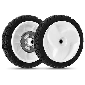 Budrash 8in rear drive wheel for Toro Recycler mowers with durable tread for traction.