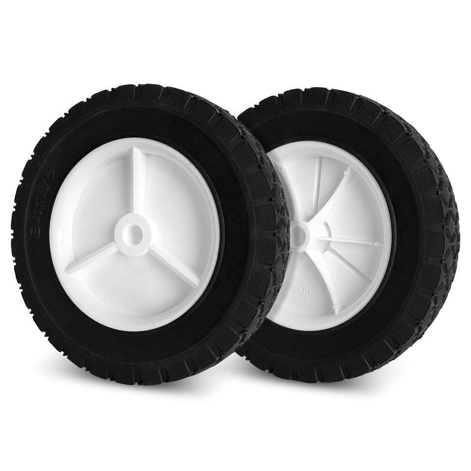 Budrash 8-inch universal wheels left view show durable diamond-tread grip