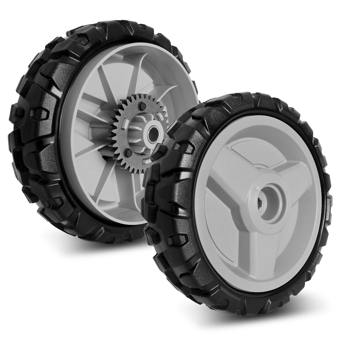 Budrash 8-inch wheels for Husqvarna walk-behind mower provide solid traction and easy mounting