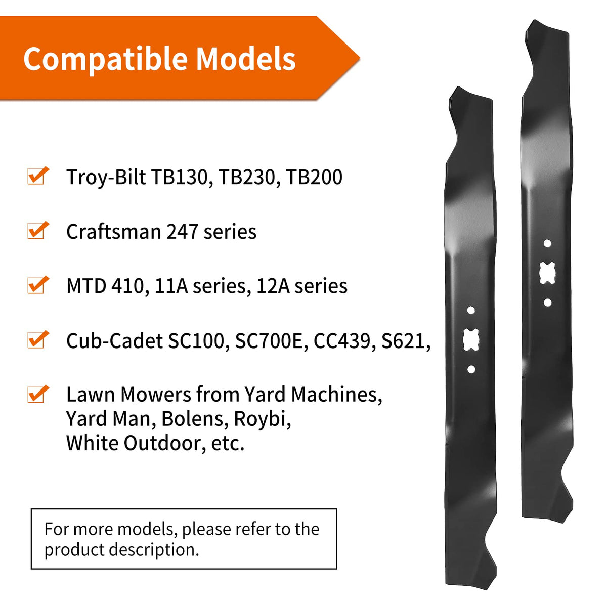 Budrash 942-0741A compatible with Troy-Bilt TB130 for 21-inch decks.