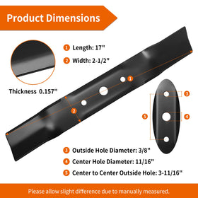 Budrash GX20250 high-lift blade ends improve airflow for cleaner cuts.