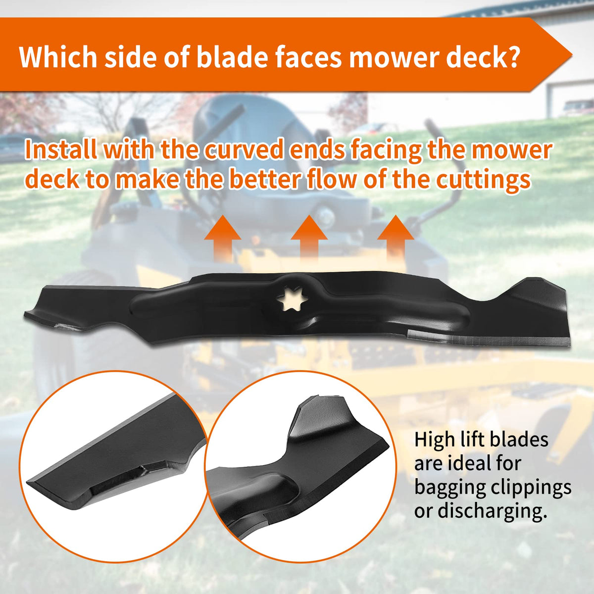 Budrash heavy-duty steel mower blade illustrating durable construction.