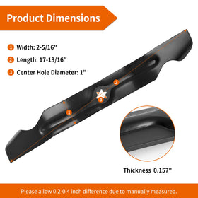 Budrash high-lift blade close-up showing 2-in-1 design for better grass discharge.