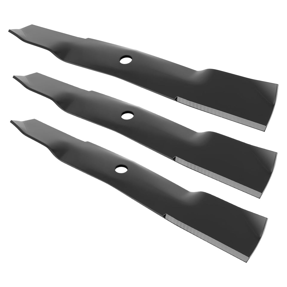 Budrash M143520 mower blade front view with 19-inch cutting edge for John Deere 54-inch decks.