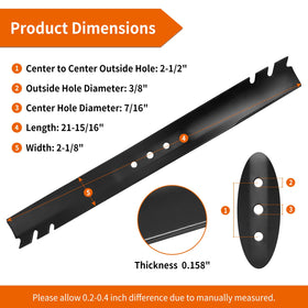 Budrash two-pack mulching blades laid flat, ready for Toro 22-inch Recycler installation