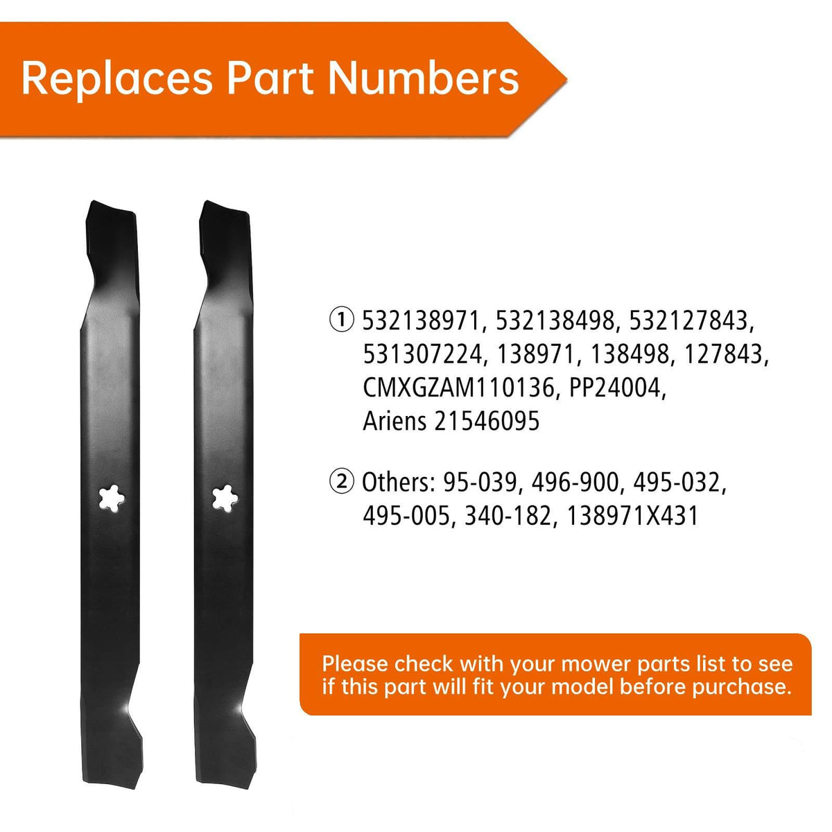 budrash two-pack blades for quick mower replacements