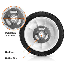 Budrash wheel showing dimensions 8x2 inches and bore size for easy fit.