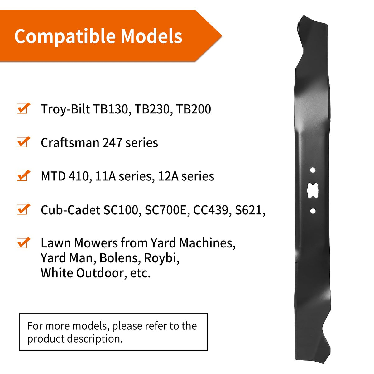 Budrash Yard Machines 116-410A000 blade in standard installation position