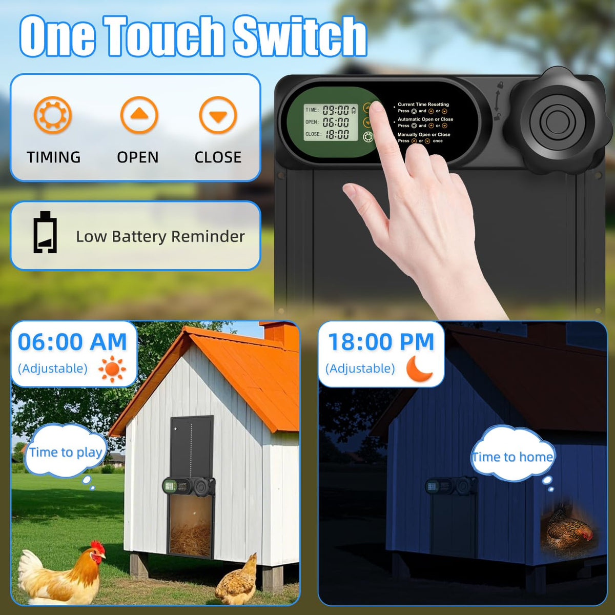 Budsom battery compartment with twist-lock keeps replacements quick and easy.