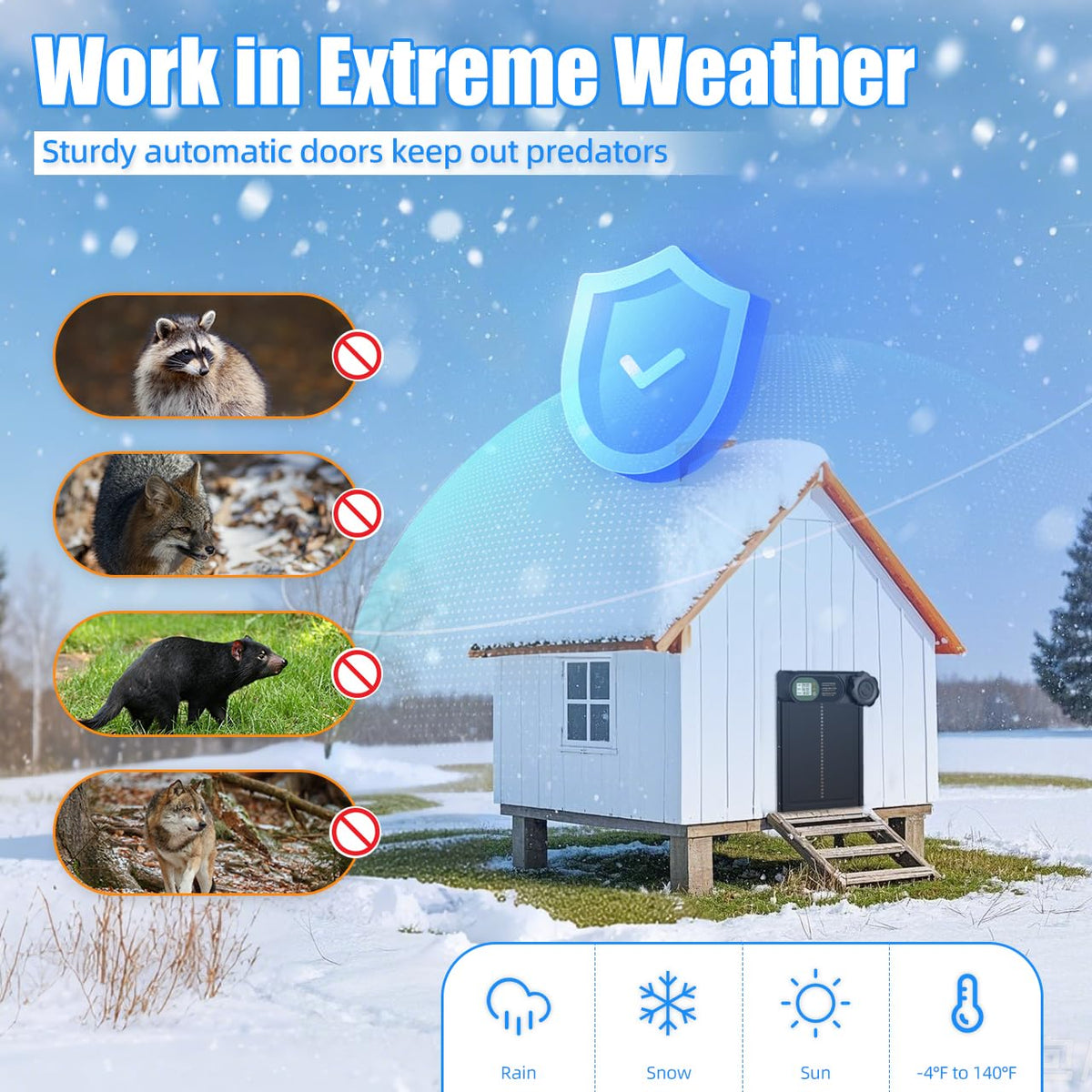 Budsom weatherproof aluminum design endures rain, snow, and heat for reliable use.