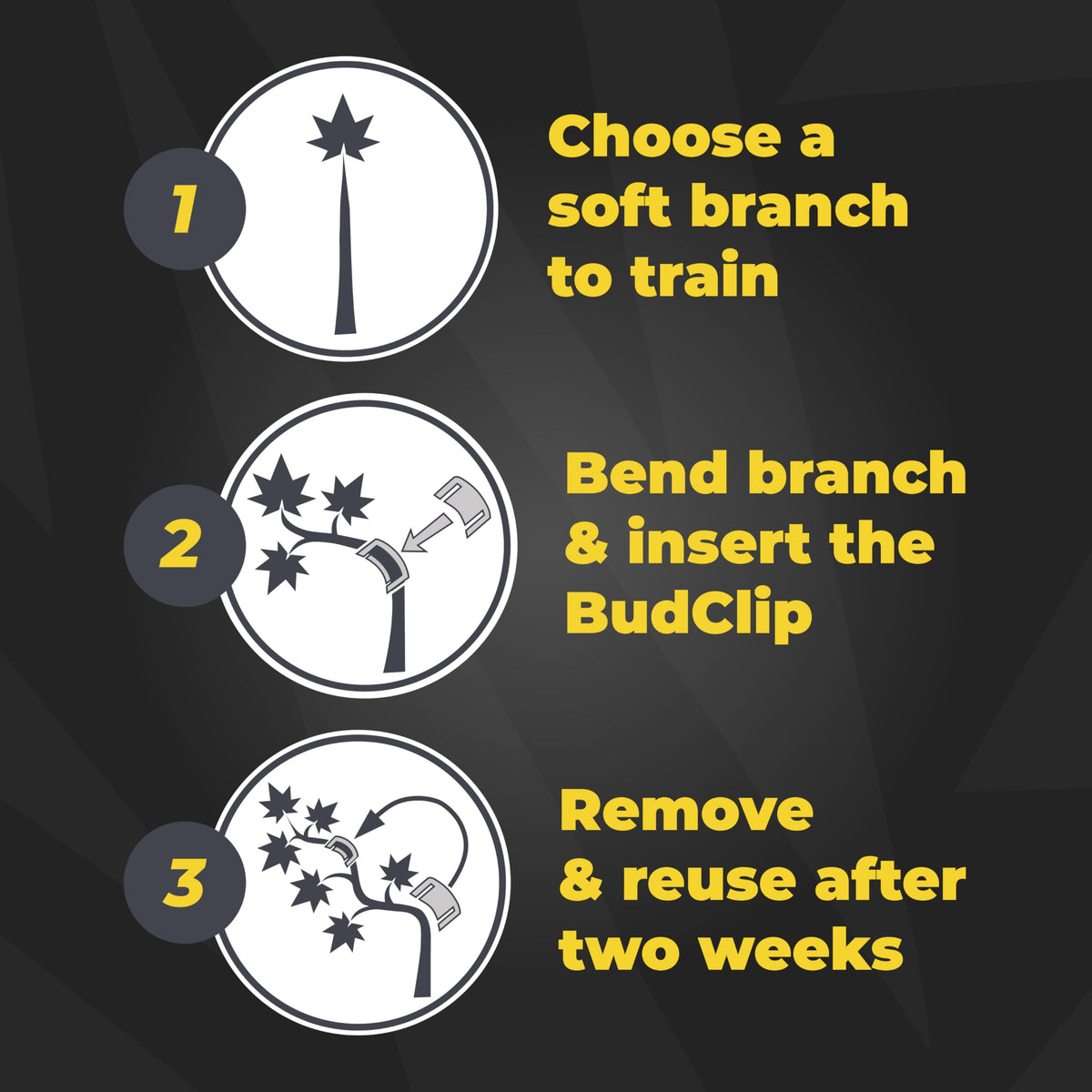 BudTrainer BudClips easy one-handed use supports quick training of multiple branches.