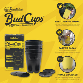 BudTrainer BudCups support easy transplant from pot to bed or container