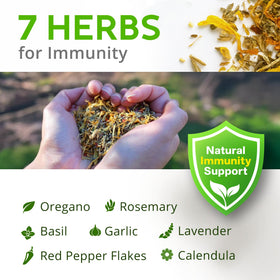 Herbs sprinkled in a dust bath for coop freshness with Buff Clucks.