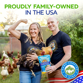 USA-made Buff Clucks craftsmanship supporting flock health.
