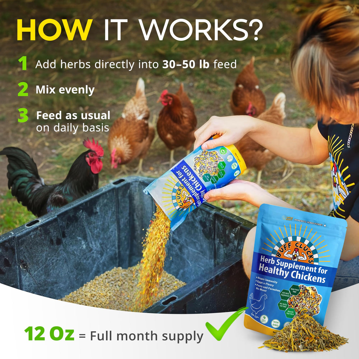 Herbs in a nesting box support calm nesting from Buff Clucks.