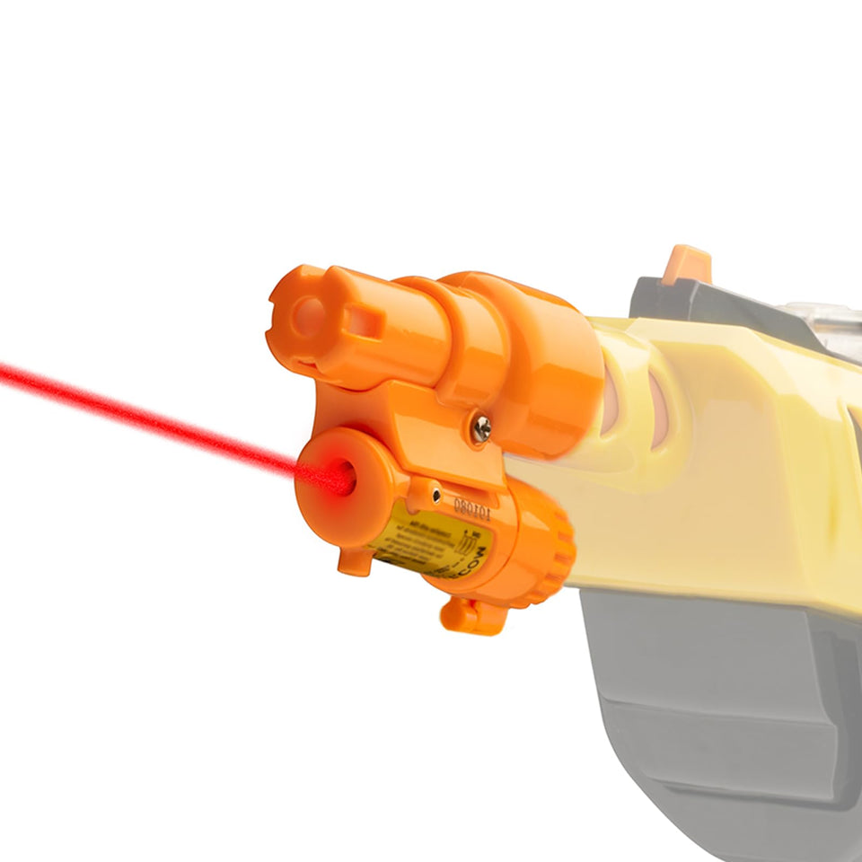 BUG-A-SALT Bug-Beam laser attachment mounted on pistol for precise aiming.