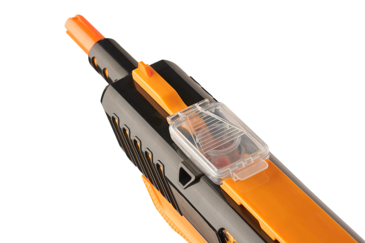 BUG-A-SALT Orange Crush 3.0 cross bolt safety enhances rapid, secure operation.