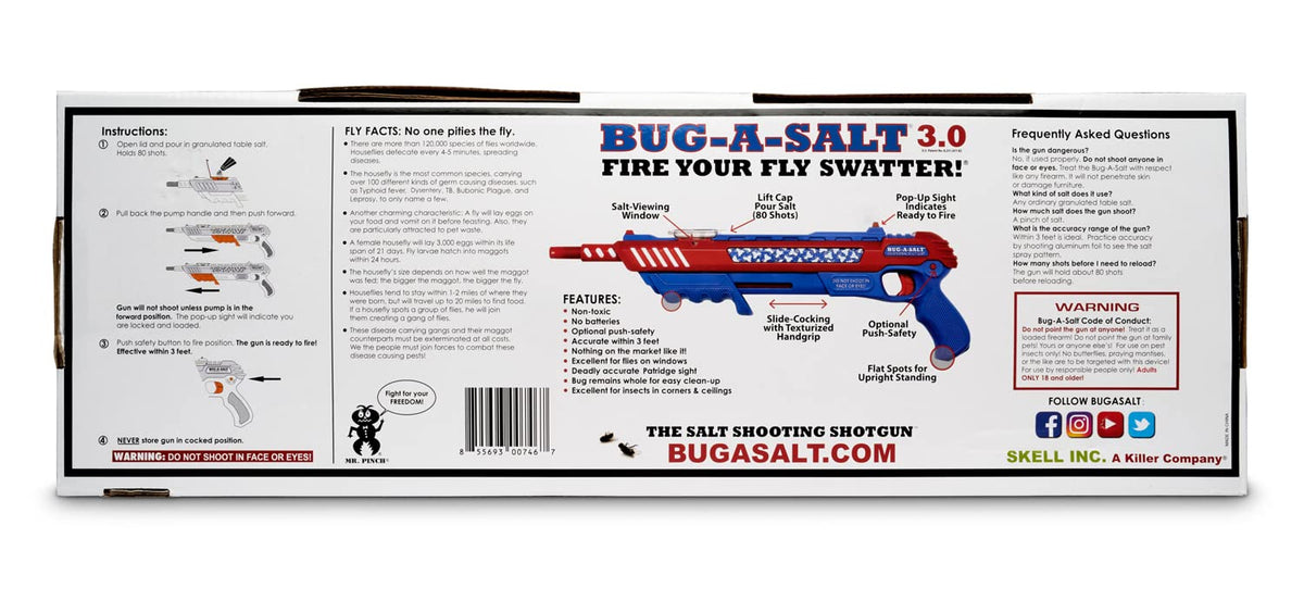 BUG-A-SALT Salt War Freedom 3.0 targets soft-bodied pests with salt ammo.