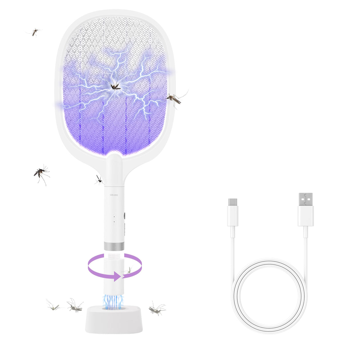 Bug Parking electric fly swatter in action performing a quick zap indoors.