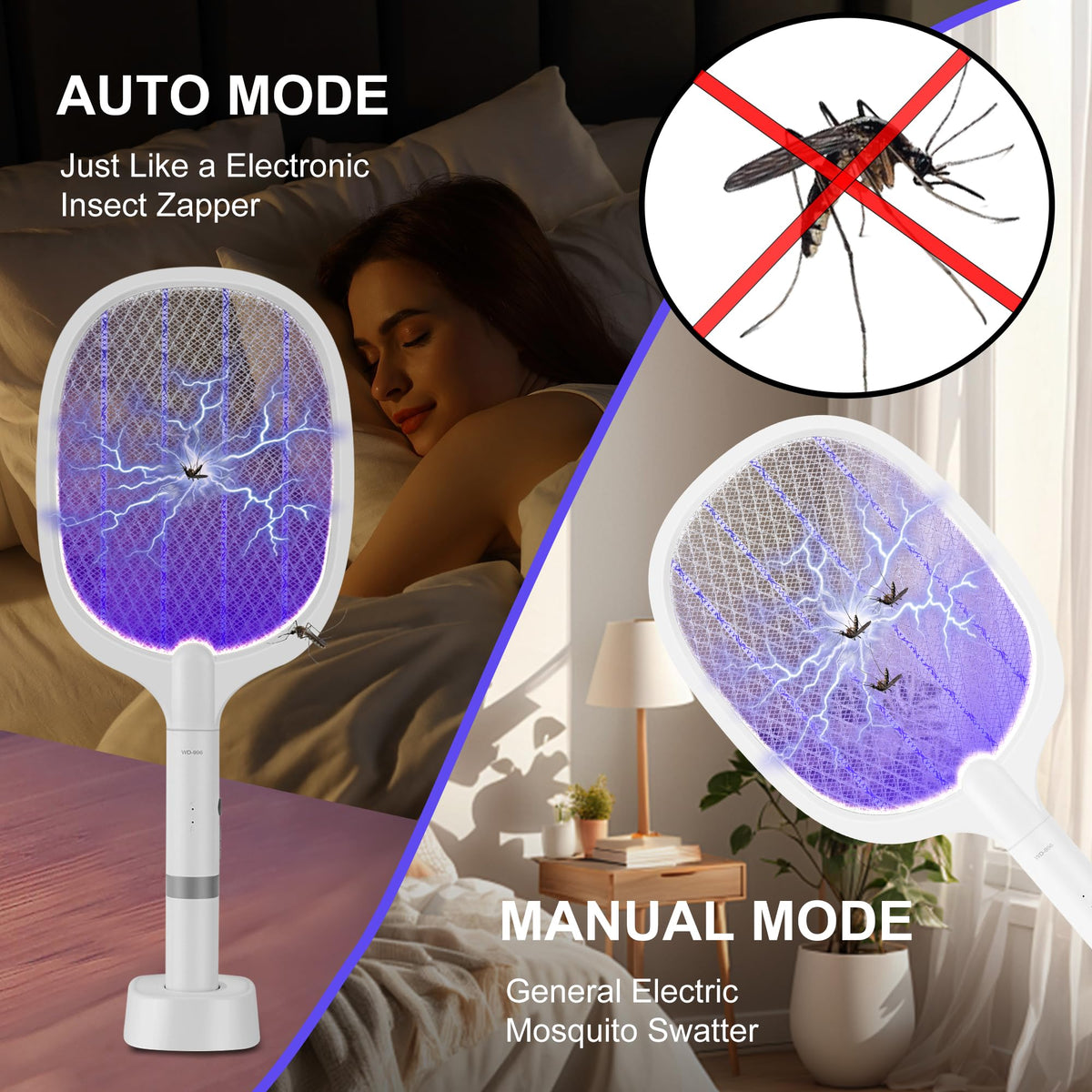 Bug Parking charging base and USB charger for convenient recharging.