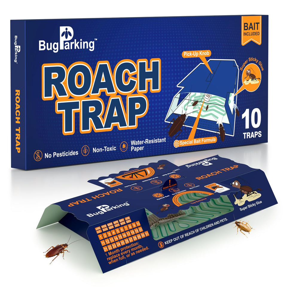 Bug Parking indoor glue trap set captures cockroaches quickly in homes