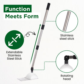 Bug Snatcher extendable stainless steel stick reaches high ceilings without direct contact.