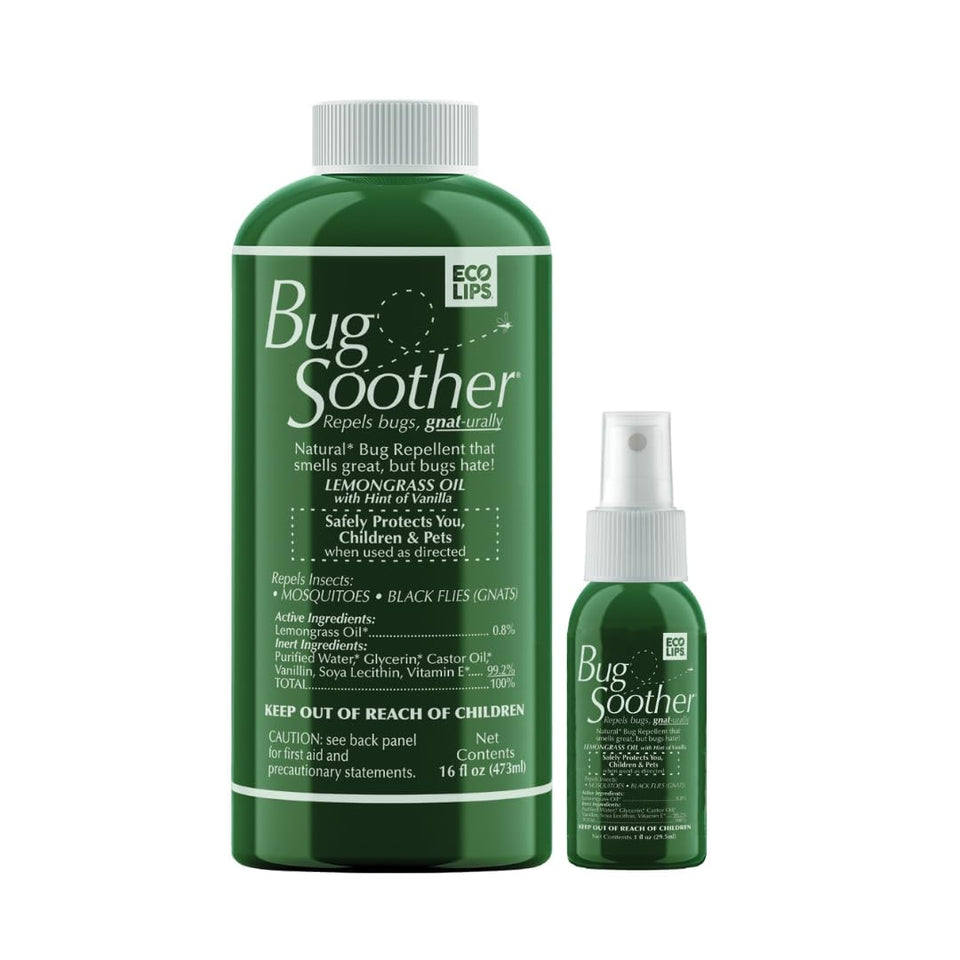 Bug Soother bottle pour for quick, easy outdoor protection during family outings.