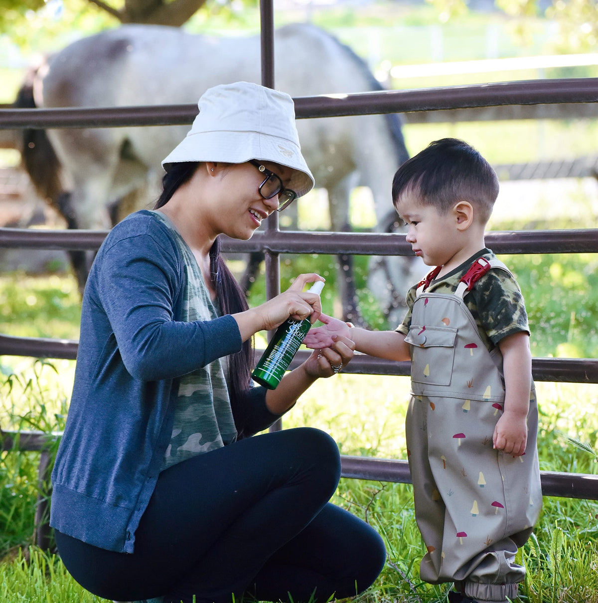 Bug Soother family-safe-use scene conveys gentle, directed application