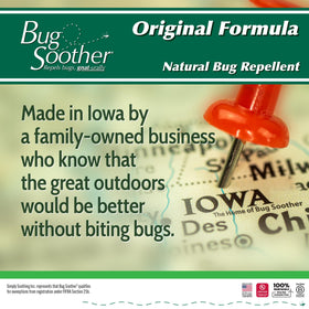 USA-made Bug Soother label emphasizing quality and trust