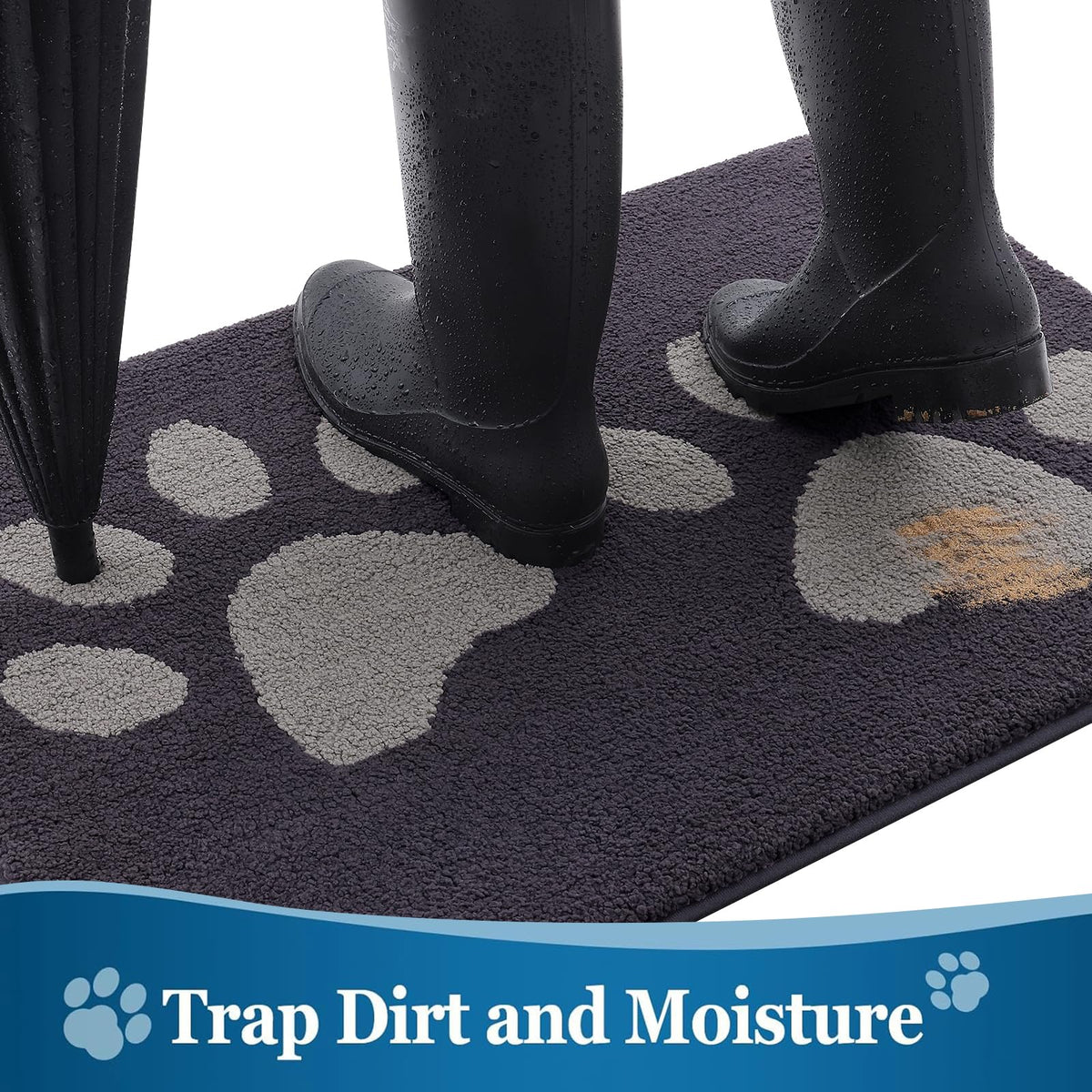 Buganda absorbent dirt-trapper mat shown at doorway for moisture control