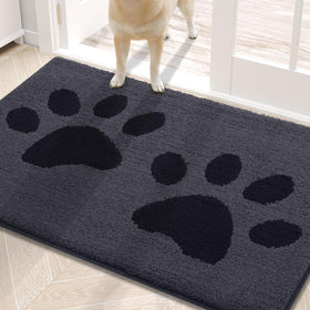 Buganda dog door mat with low-profile design keeps doors clear and feet warm.