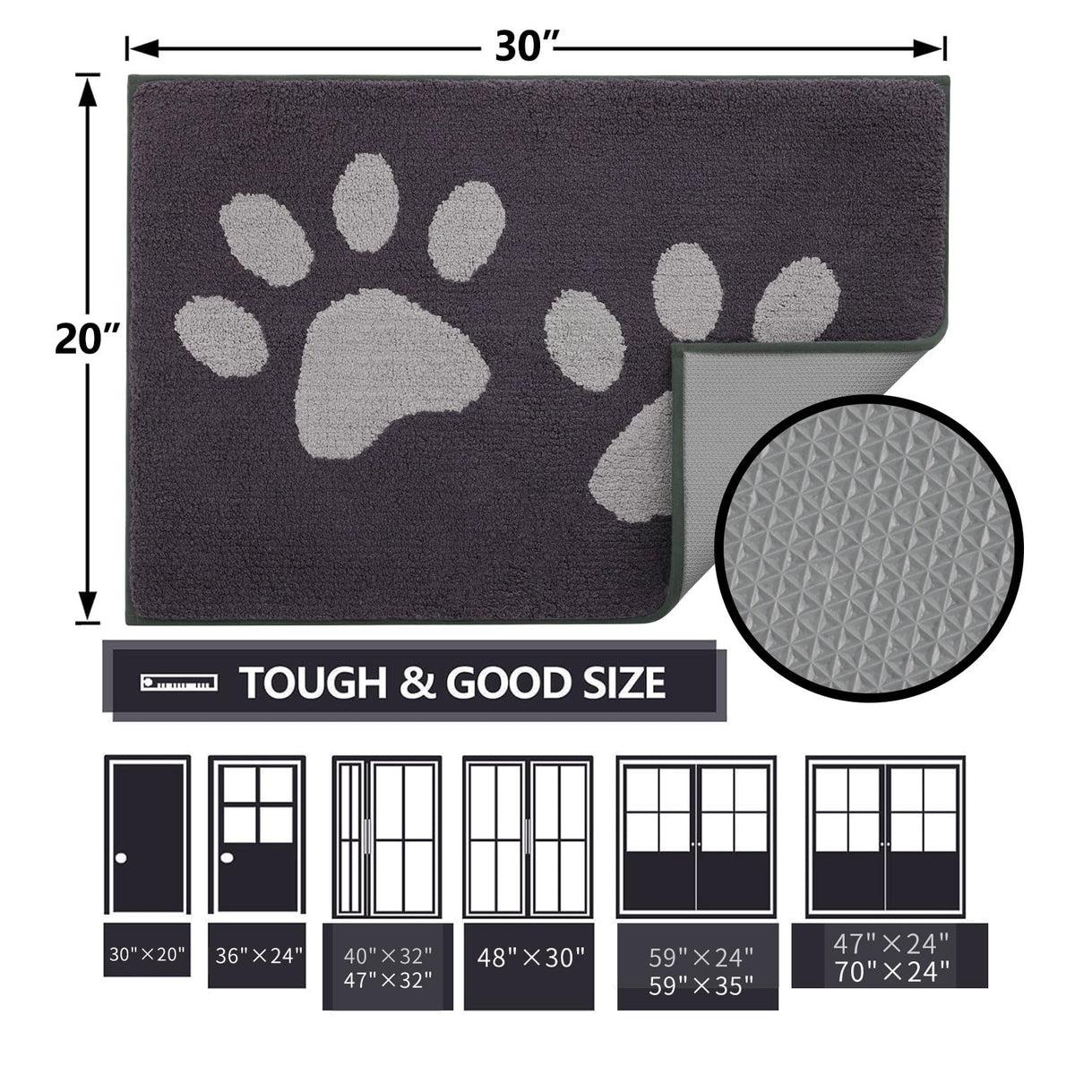 Buganda pet-friendly mat for indoor-outdoor use and other hotspots