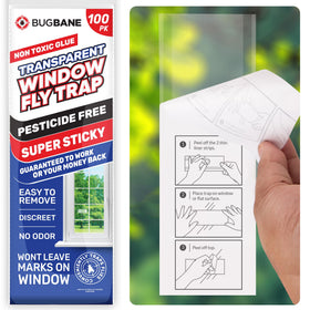 BugBane 100-window fly traps sticky in sunny windows attract and capture flies.