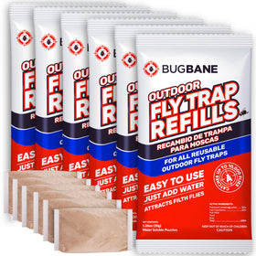 BugBane bait refill packets ready to activate in outdoor traps.
