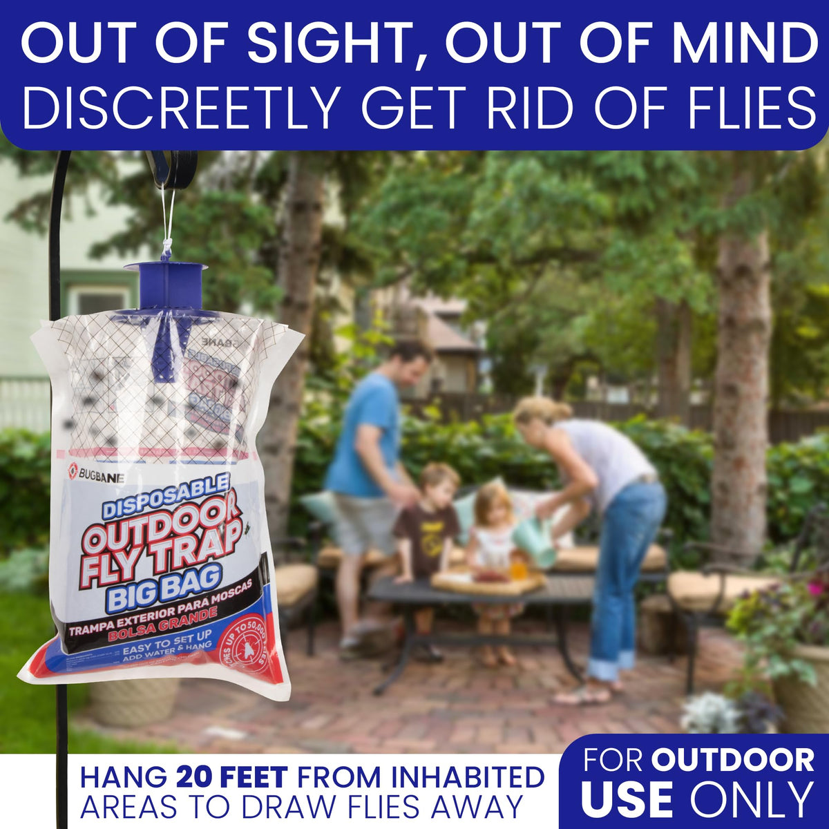 BugBane blue visual lure attracts flies toward the trap.