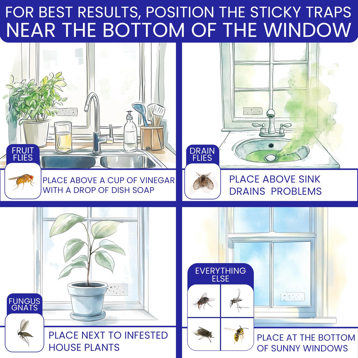 BugBane indoor fly traps are easy to set up and remove.