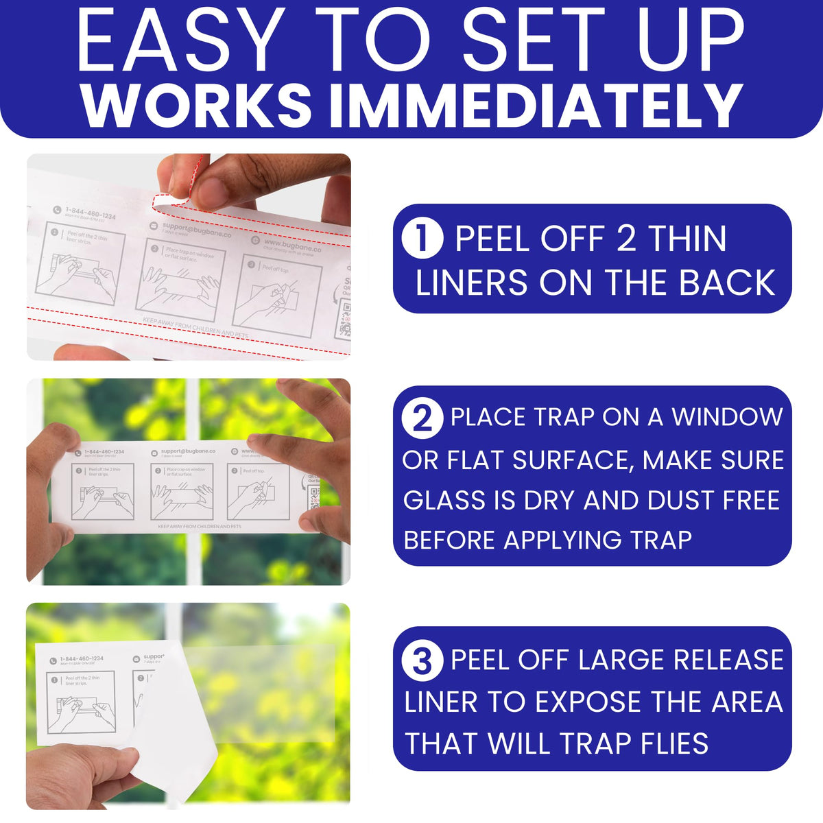 BugBane easy-setup fly sticks install in seconds and remove cleanly.