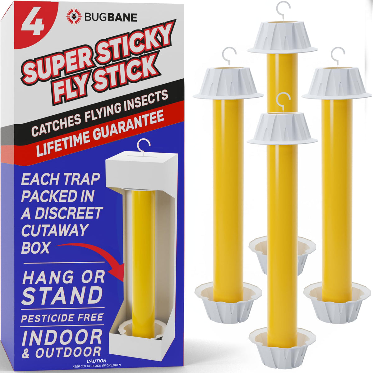 BugBane Fly Stick Trap for outdoor installation catching flies