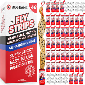 BugBane fly strips indoor 48pk hanging for quick fly capture