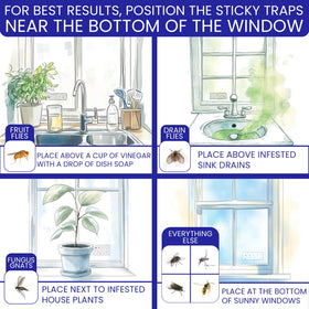 BugBane non-toxic fly trap pack for indoor use provides odorless monitoring.