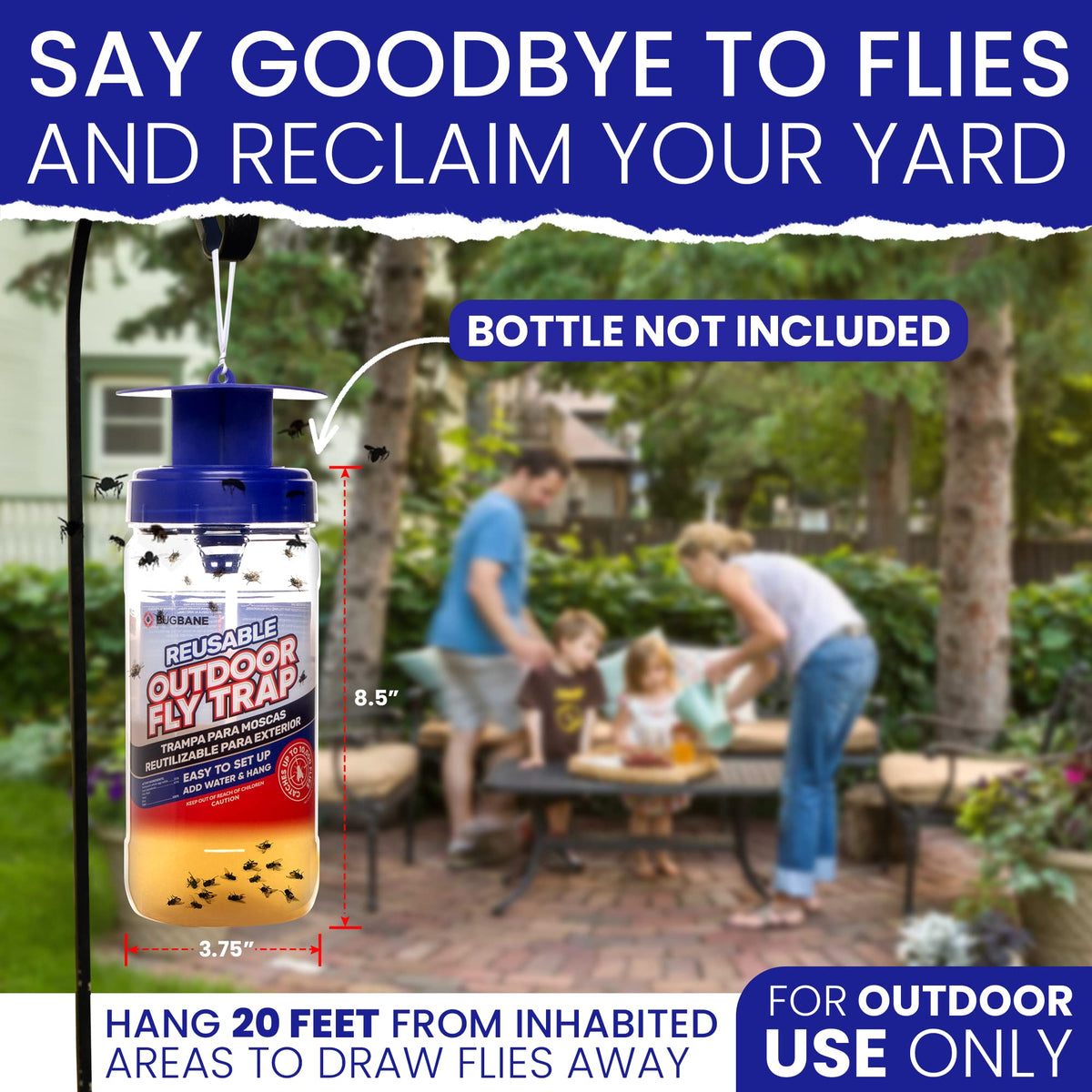 Outdoor setup of BugBane trap placed 20 feet from the home.